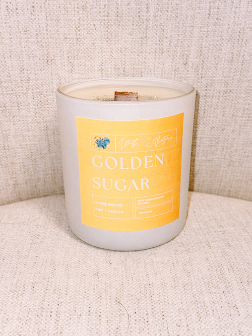 Golden Sugar Wooden Wick Candle